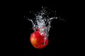 Apple in water splash