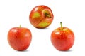 Fresh red apples isolated on white background. Close up of Apple Royalty Free Stock Photo