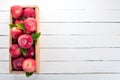 Fresh red apples in a wooden box. Organic food. Royalty Free Stock Photo