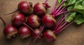 Fresh Red Beetroots Harvest on Brown Background Royalty Free Stock Photo