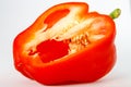 Fresh Red Bell Pepper with Exposed Seeds Royalty Free Stock Photo