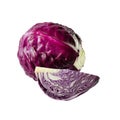 Fresh red cabbage vegetable on white background Royalty Free Stock Photo