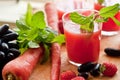 Fresh Red Carrot juice Royalty Free Stock Photo