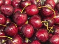 Fresh red cherries background Royalty Free Stock Photo