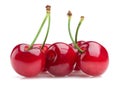 Fresh red cherries isolated on white Royalty Free Stock Photo
