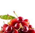 Fresh red cherry close up Royalty Free Stock Photo