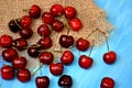 Fresh red cherry fruit group