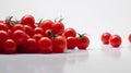 Fresh red cherry tomatoes on white background. Generative AI Royalty Free Stock Photo