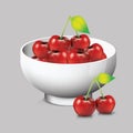 Fresh Red Cherry vector illustration Royalty Free Stock Photo