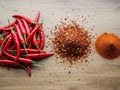 Fresh red chilies and spices isolated on white background isolated on white background Royalty Free Stock Photo