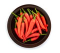 Fresh red chilli pepper on table , a rich of antioxidant herbal food Royalty Free Stock Photo