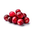 Fresh red cranberries organic and raw for salads on white background Generative AI Illustration Royalty Free Stock Photo