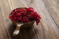 Fresh Red currants in a brown bowl