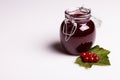 Fresh red currants and jam on a white background Royalty Free Stock Photo