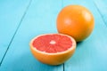 Fresh Red Grapefruit Slice On Table Royalty Free Stock Photo