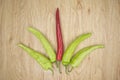 Fresh red and green goat pepper