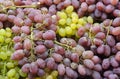 Fresh Red And Green Wine Grapes In Sale At The Market. Royalty Free Stock Photo