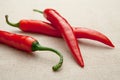 Fresh red hot cayenne chili pepper close-up