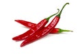 Fresh red hot chilli pepper isolated on a white background. Royalty Free Stock Photo