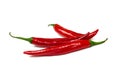 Fresh red hot chilli pepper isolated on a white background. Royalty Free Stock Photo