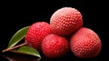 Fresh red litchi, lichee, lychee. Litchi chinensis background.