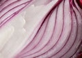 Fresh red onion cut into half close-up. Red onion background Royalty Free Stock Photo