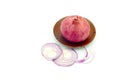 Fresh red onion with sliced onion Royalty Free Stock Photo