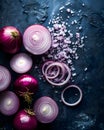 Fresh red onion slices Royalty Free Stock Photo