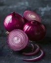 Fresh red onion slices Royalty Free Stock Photo