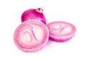 Fresh red onions isolated on white background, raw food ingredient Royalty Free Stock Photo