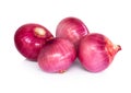 Fresh red onions isolated on white background, raw food ingredient Royalty Free Stock Photo