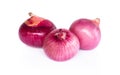 Fresh red onions isolated on white background, raw food ingredient Royalty Free Stock Photo