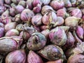 Fresh red onions at the minimarket