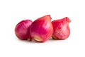 Fresh red onions in stack isolated on white background with clipping path Royalty Free Stock Photo