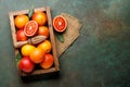 Fresh Red Oranges in Wooden Crate Royalty Free Stock Photo