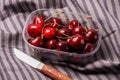 Fresh red organic Cherry, cherries Royalty Free Stock Photo