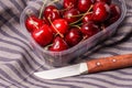 Fresh red organic Cherry, cherries Royalty Free Stock Photo