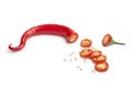 Fresh red pepper cut into slices Royalty Free Stock Photo