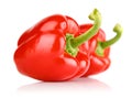 Fresh red pepper fruits isolated Royalty Free Stock Photo