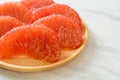 Fresh red pomelo fruit or grapefruit Royalty Free Stock Photo