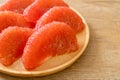 Fresh red pomelo fruit or grapefruit Royalty Free Stock Photo