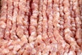 Fresh red pork minced meat texture close up. Royalty Free Stock Photo