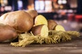 Fresh red potato francelina with restaurant Royalty Free Stock Photo