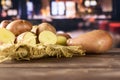 Fresh red potato francelina with restaurant Royalty Free Stock Photo