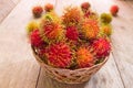 Fresh red rambutan Royalty Free Stock Photo