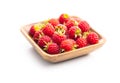 Fresh red raspberries in bowl Royalty Free Stock Photo