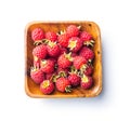 Fresh red raspberries in bowl Royalty Free Stock Photo