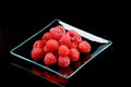 Fresh red raspberries, still life, closeup and detail view Royalty Free Stock Photo