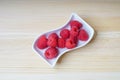 Fresh red raspberries, still life, closeup and detail view Royalty Free Stock Photo