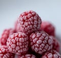 Fresh red raspberries on the white background Royalty Free Stock Photo